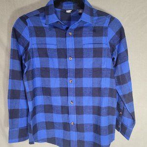 Boys Lands End Blue Fannel- size 10-12
